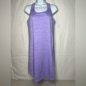 Jockey Sport Purple Space Dye Racerback Active Tank Dress with‎ Built-in Bra M
